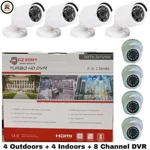 Super Quality 8 Channel's DVR 1080p 5in1 + 4 Indoors + 4 Outdoors CCTV