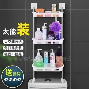 Drill-Free 3-Tier Bathroom Wall Shelf Adhesive Organizer Rack