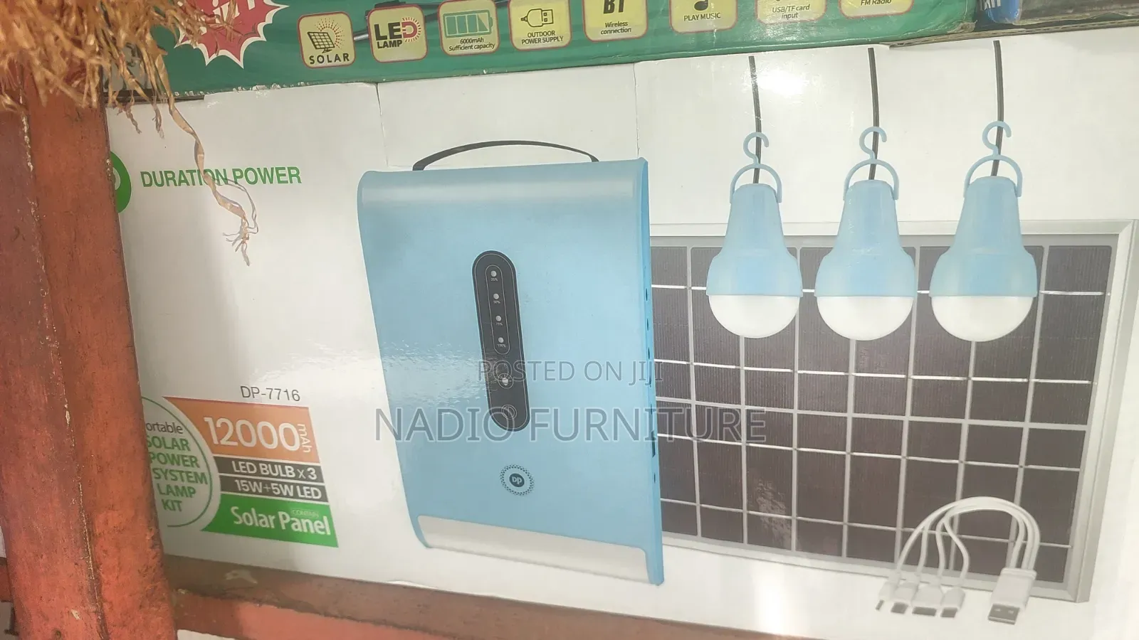 Dp 12000mah Solar Lamp With Bulbs and Panel