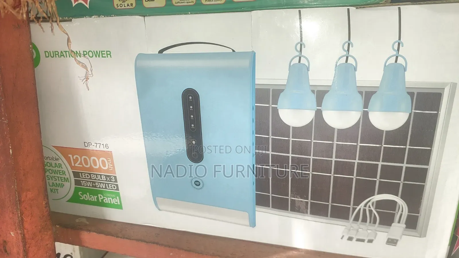 Dp 12000mah Solar Lamp With Bulbs and Panel