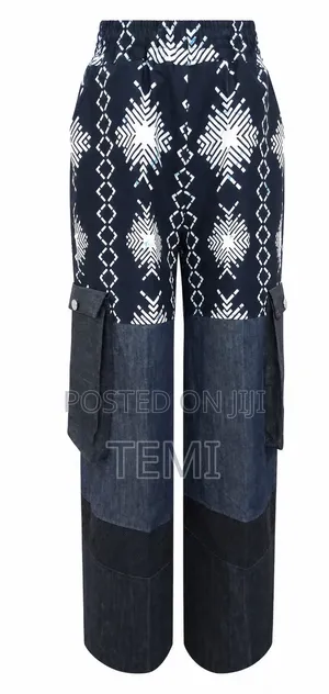 Ankara Denim Lace Palazzo Trouser