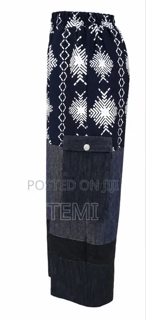 Ankara Denim Lace Palazzo Trouser