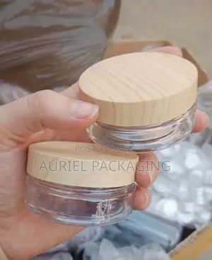100g Cosmetic Jar With Wooden Cover - 12pcs