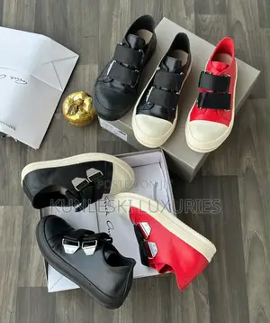 Original Rick Owens Strap Low Leather Sneakers