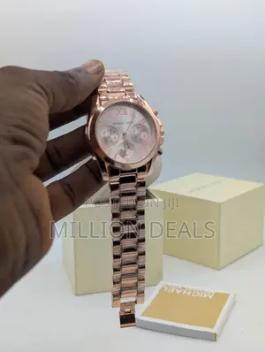 Men's Rose Gold Bracelet Strap MK Wrist Watch