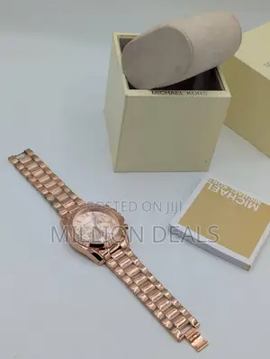 Men's Rose Gold Bracelet Strap MK Wrist Watch