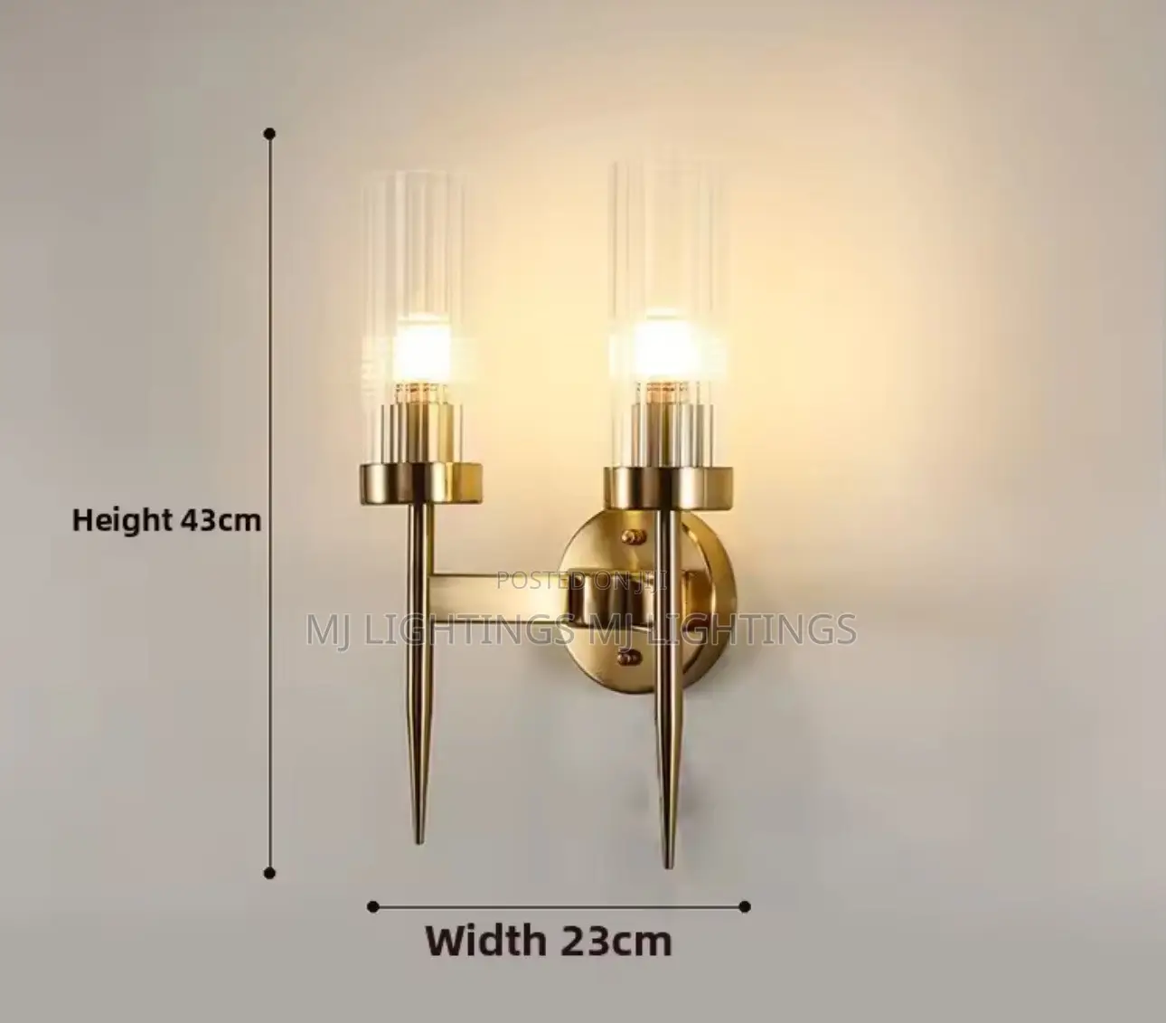Nordic Luxury Wall Lamp Ribbed Cylinder Glass Wall Sconce Indoor