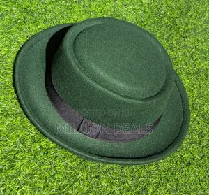 Mid Brim Green Stylish Men's Fedora With Ribbon Hat