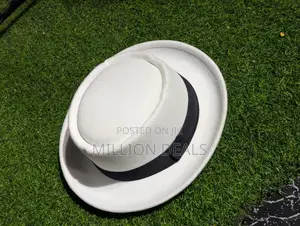 Classic Pork Pie Mid Brim Men's Fedora Hat White