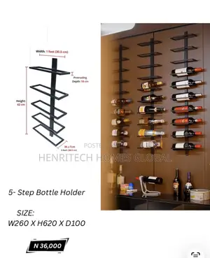 5-Step Wine Bottle Rack – Multi-Level Wine Storage Stand