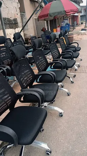 A Row of Black Swivel Office Chair