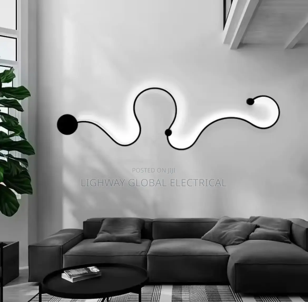 Vintsge Fashion Irregular Art Line Shining Led