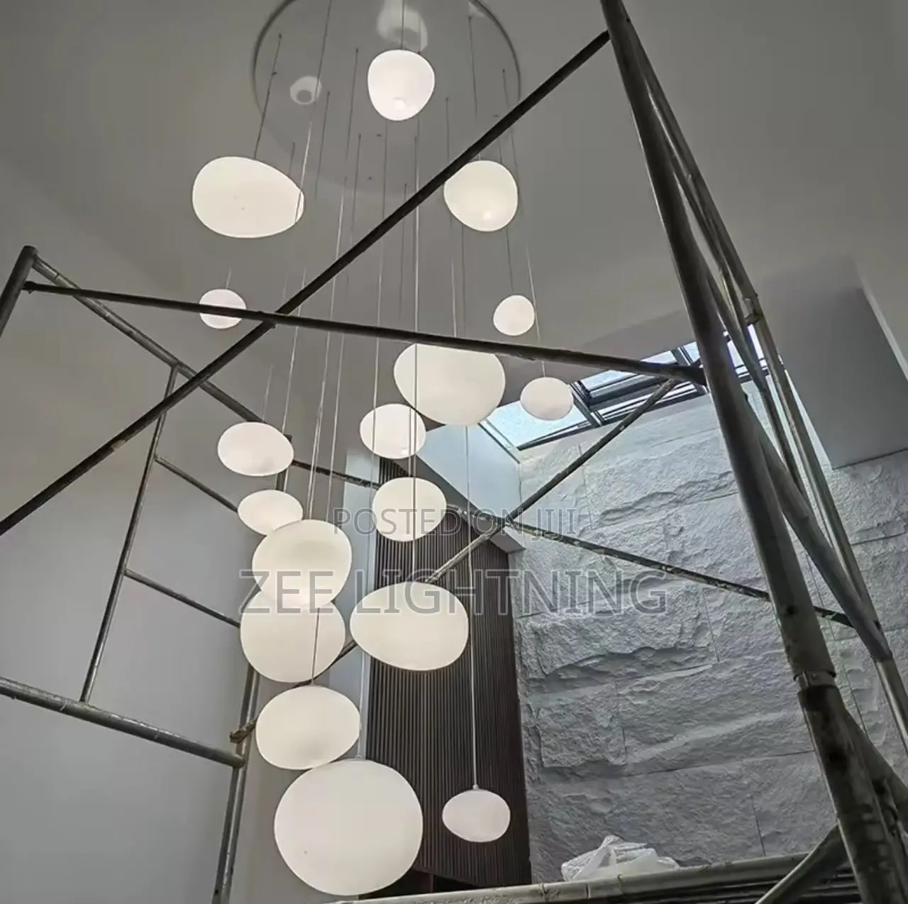 Stone Drop LED Staircase Chandelier (By 20 Drops)