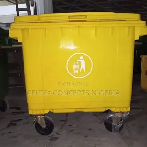 A Heavy Duty 1100 Litres Yellow Garbage Container