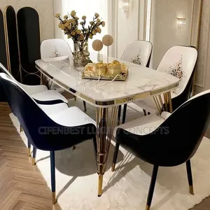 Luxury Dinning Table Design With Six Executive Chairs