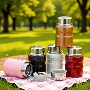 Stainless Flask and Lunch Box/Bag