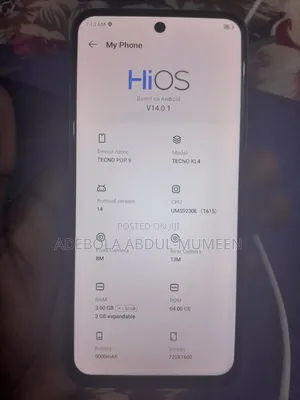 Tecno Pop 9 64 GB Blue