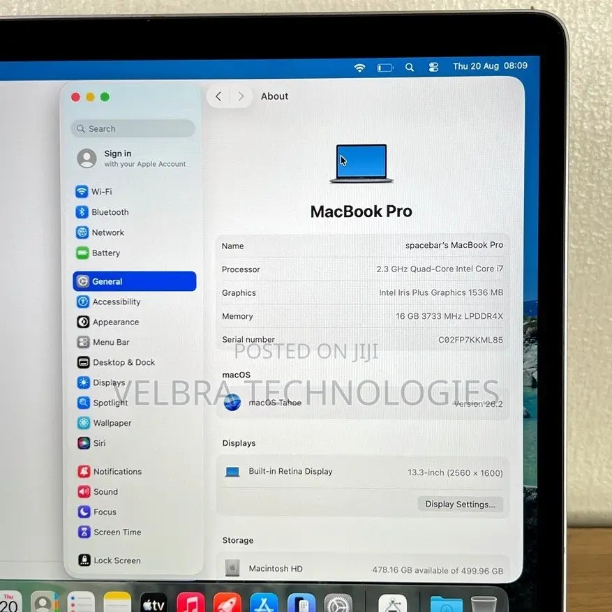 Laptop Apple MacBook Pro 2020 16GB Intel Core i7 SSD 512GB