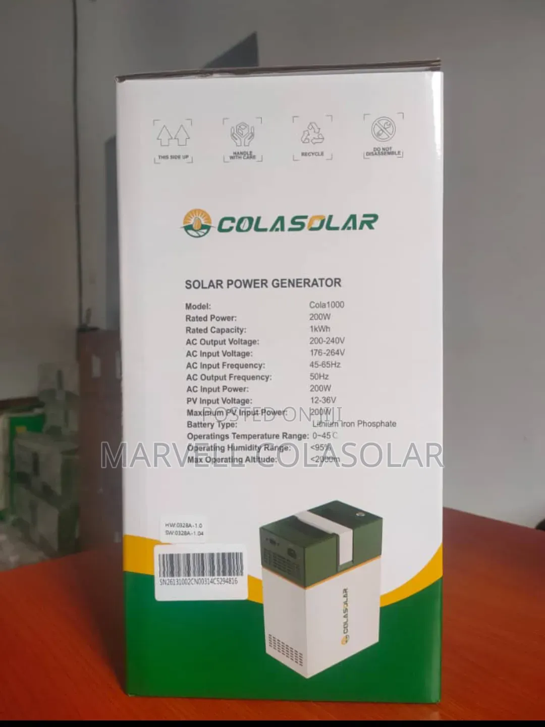 Cola1000 Solar Generator