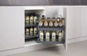 4-Basket Magic Corner Pull-Out Kitchen Cabinet Storage Organizer