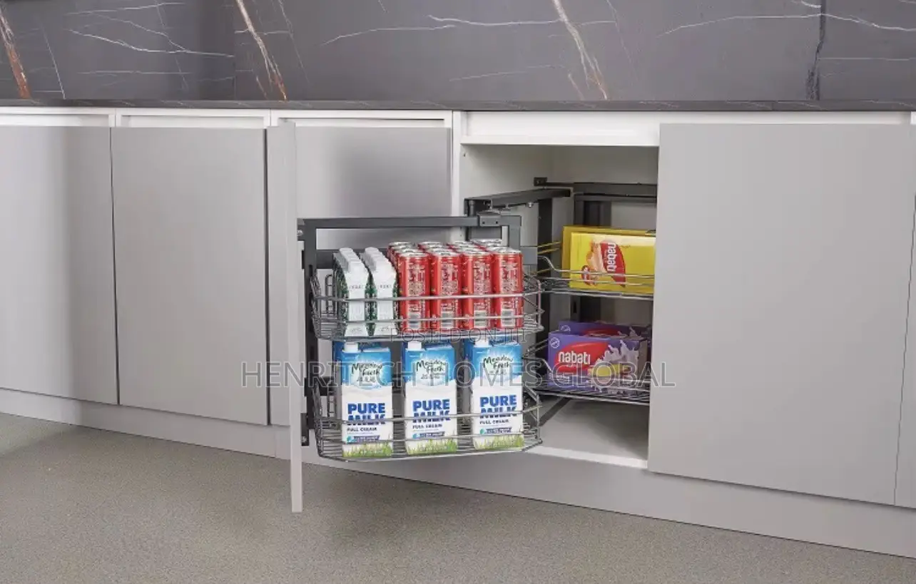 4-Basket Wire Magic Corner Pull-Out Kitchen Cabinet Storage Organizer