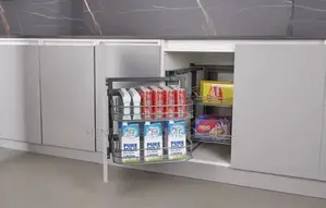 4-Basket Wire Magic Corner Pull-Out Kitchen Cabinet Storage Organizer