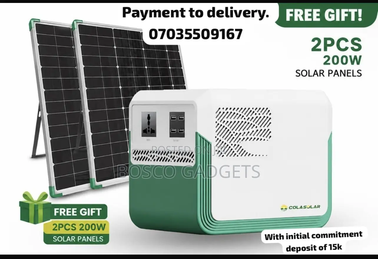 Cola 1000 Pro With Free 200w Solar Panel 2pcs With 5yrs Warranty