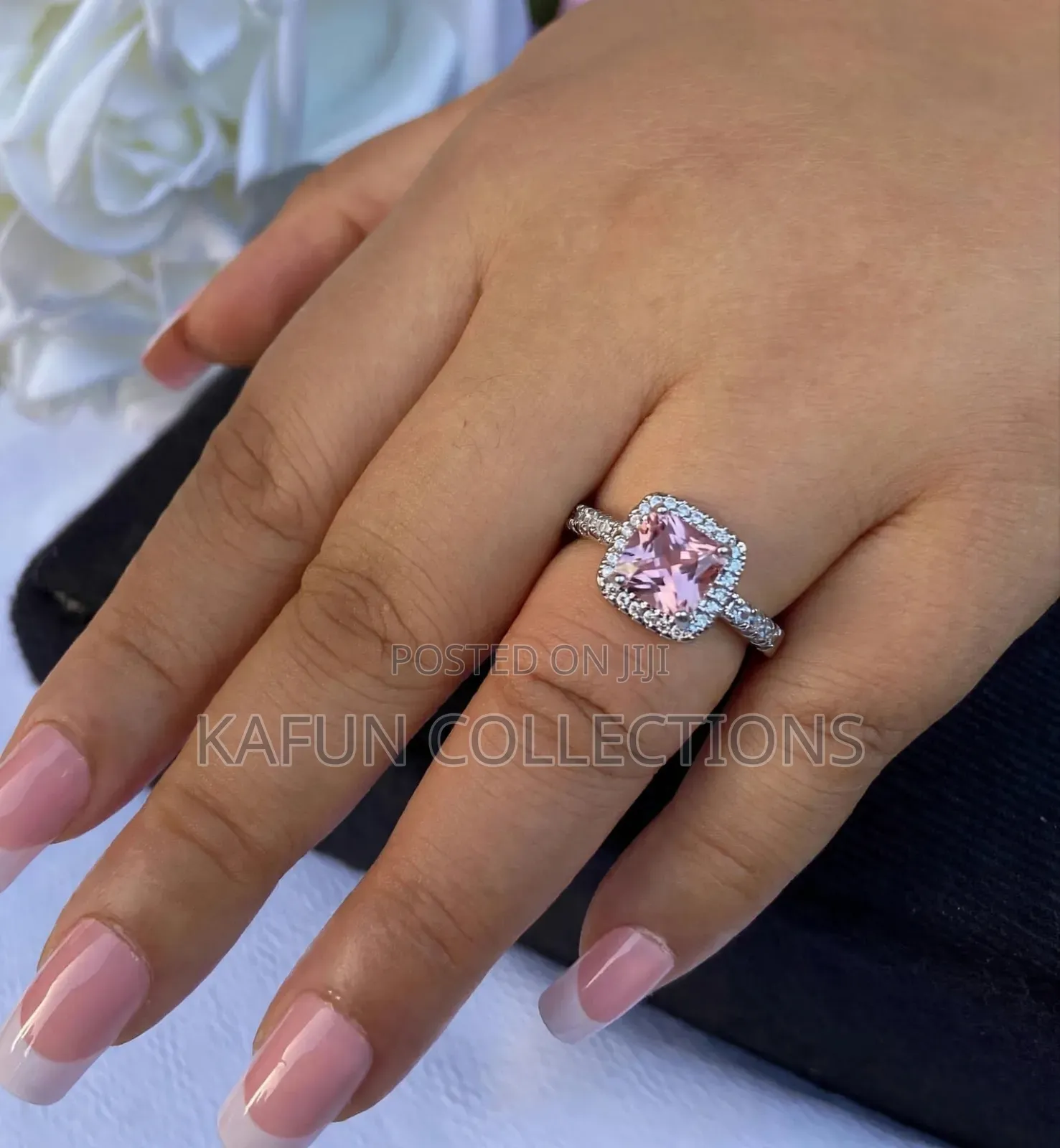 Pink Stoned Adjustable Proposal Ring