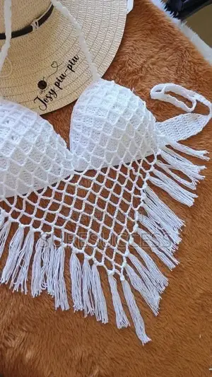 Beachy Handmade Fringy Crochet Top