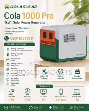 Cola1000pro With Free Solar Fan 3yrs Warranty