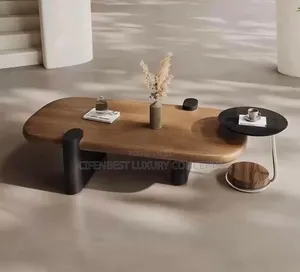 Wooden Top Centre Table and 1 Mini Stool (1+1)