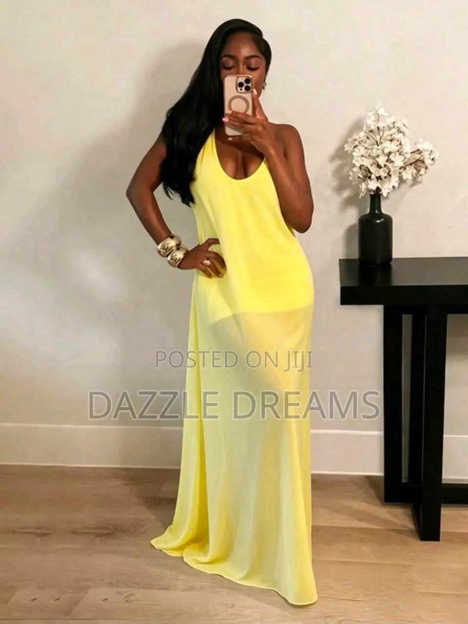 *Luxe Vneck Backless Dress*