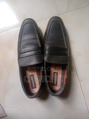Quality Black Steve Madden Leather Loafers for Men."