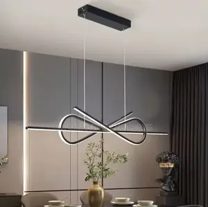 Modern Minimalist Luxury Bow-Tie Linear Pendant Light for Dining Room.