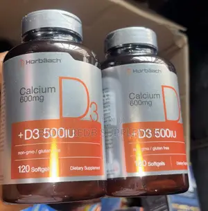 Horbäach Calcium 600mg + Vitamin D3 500IU 120softgels