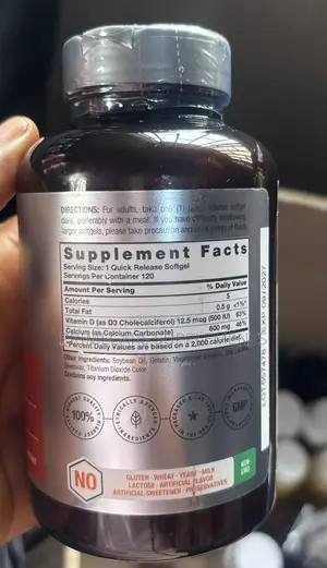 Horbäach Calcium 600mg + Vitamin D3 500IU 120softgels