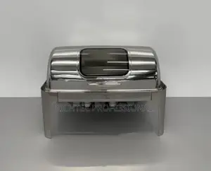 Luxury Stainless Steel Buffet Server – Window Roll-Top Chafer