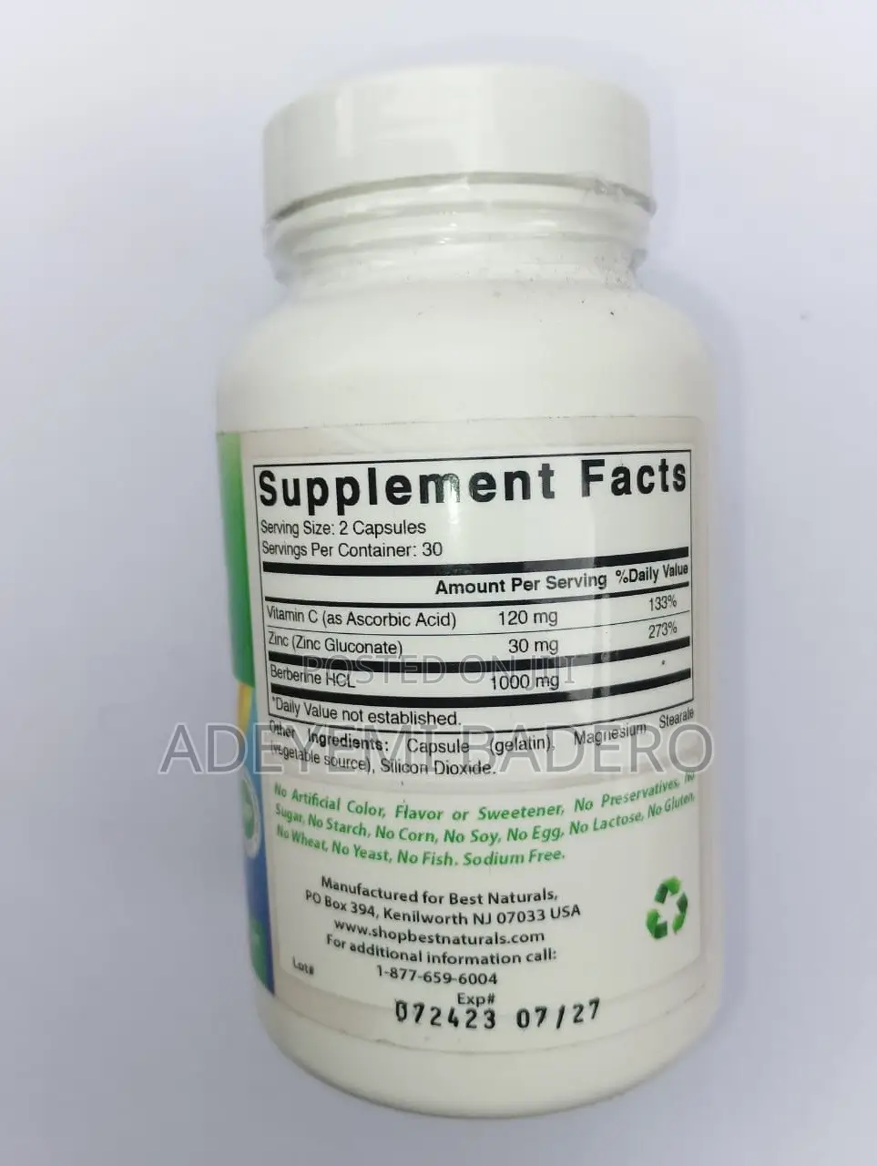 Berberine PLUS Dietary Supplement (Blood Sugar Cholesterol Support)