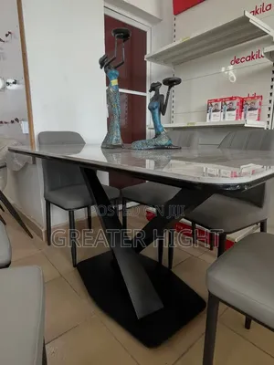 Classic Marble Dinner Table 6 Chairs