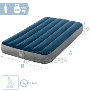 Intex Inflatable Prestige Downy Airbed With Rechargeable Pump