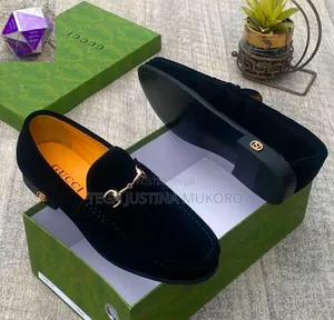 Luxury Gucci Men's Suede Flat Shoes