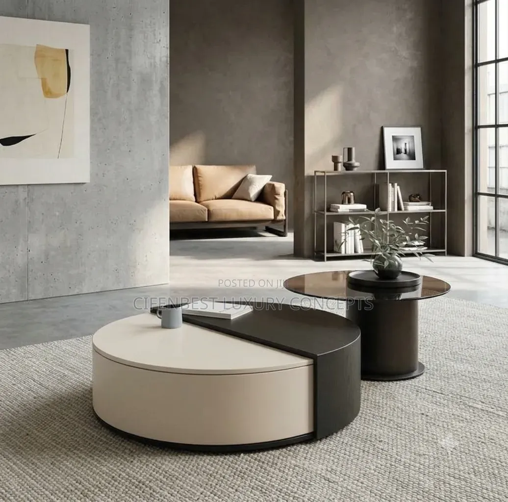 Elegant Round Centre Table With Additional Mini Round Stool