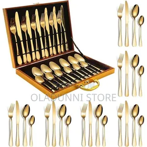 24pcs Gold Cutlery Set
