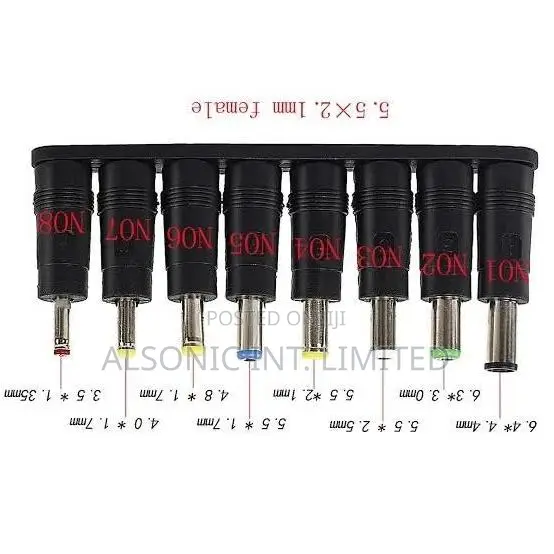 Universal Plugs DC to Plug Power Adapter for Notebook Laptop