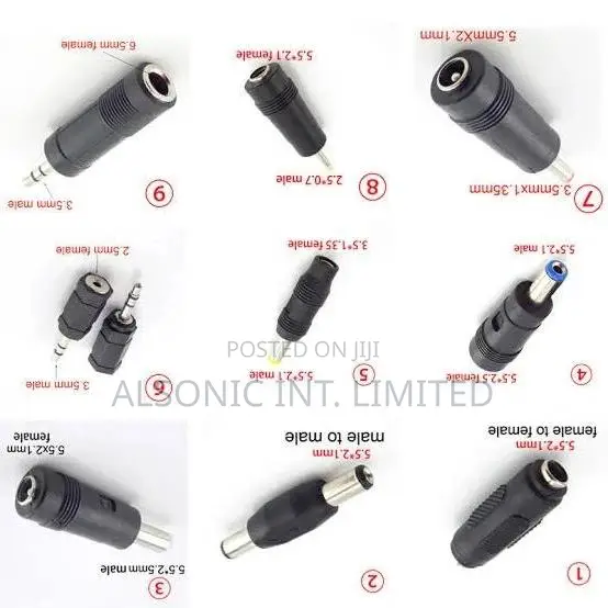 Universal Plugs DC to Plug Power Adapter for Notebook Laptop