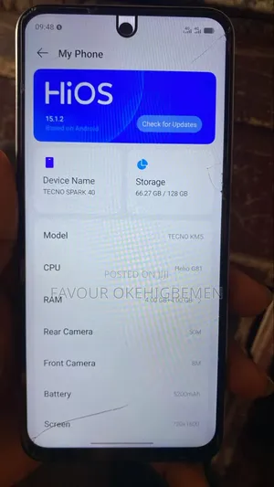 New Tecno Spark 40 128 GB Silver