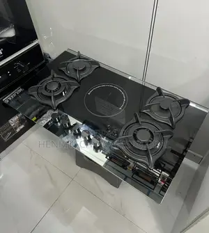 90CM 5-Burner Gas Hob | 4 Gas + 1 Electric | 8MM Tempered Glass