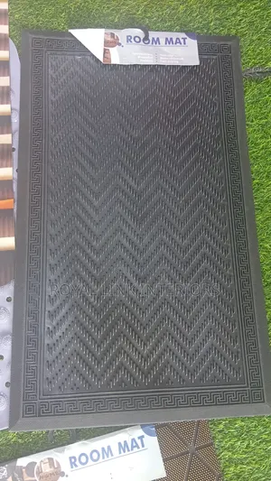 Greek Key Heavy-Duty Textured Rubber Door Mat