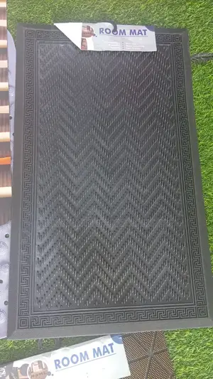 Greek Key Heavy-Duty Textured Rubber Door Mat