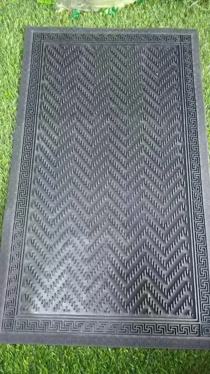 Greek Key Heavy-Duty Textured Rubber Door Mat